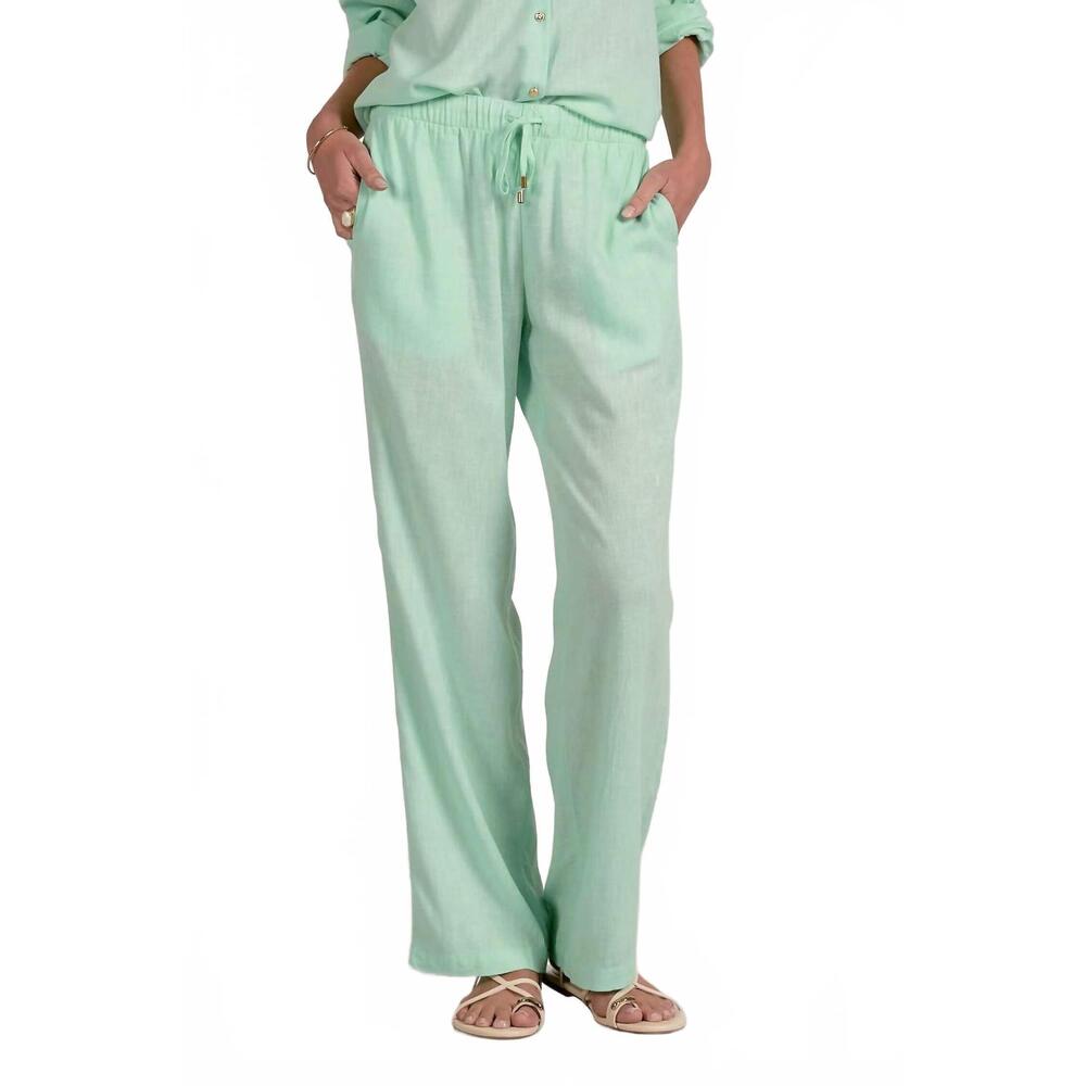 NEW ELAN linen drawstring pant in mint